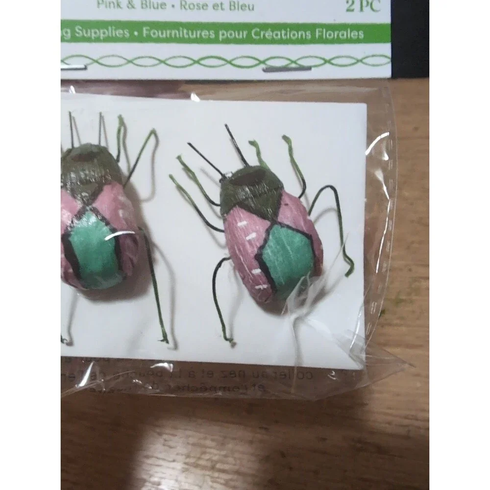 Pink And Blue Bugs For Floral Crafting - Picture 3 of 3